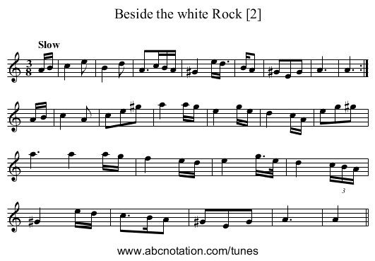 Beside the white Rock [2] - staff notation
