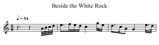 Beside the White Rock - staff notation