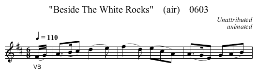 Beside The White Rocks    (air)    0603 - staff notation