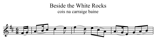 Beside the White Rocks - staff notation