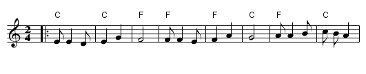 Beskyde - staff notation