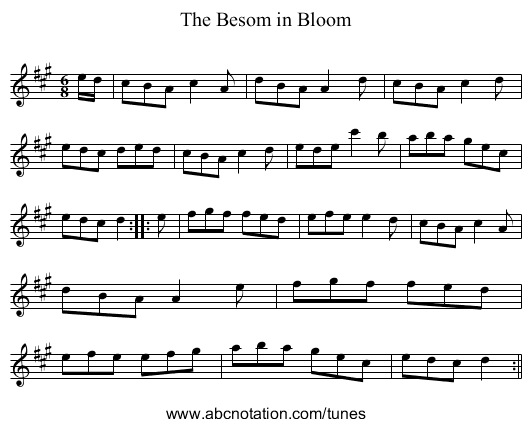 Besom in Bloom, The - staff notation