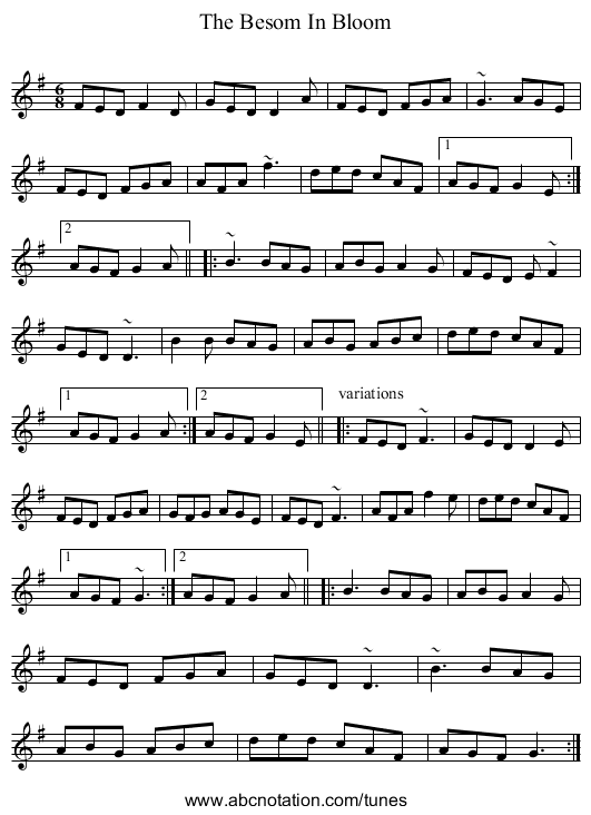 Besom In Bloom, The - staff notation