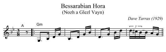 Bessarabian Hora - staff notation