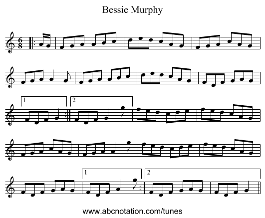 Bessie Murphy - staff notation