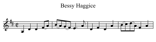 Bessy Haggice - staff notation