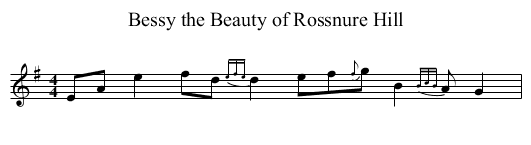 Bessy the Beauty of Rossnure Hill - staff notation