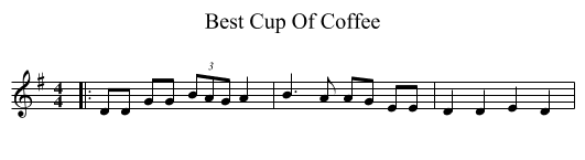 Best Cup Of Coffee - staff notation