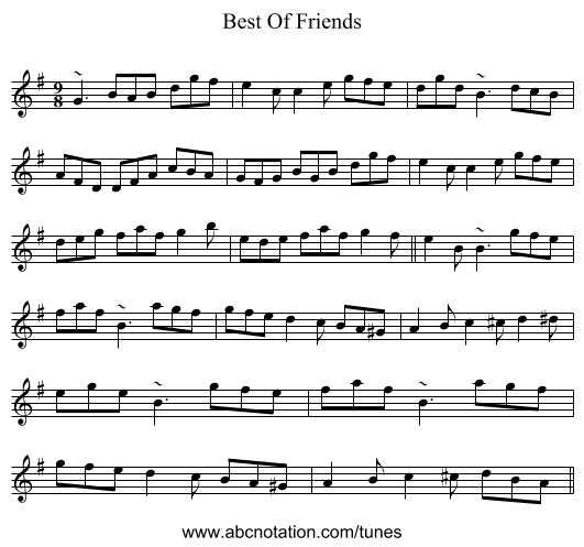Best Of Friends - staff notation
