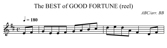 BEST of GOOD FORTUNE (reel), The - staff notation