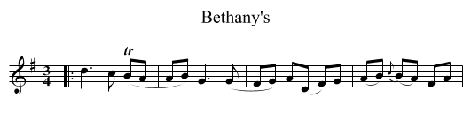 Bethany's - staff notation