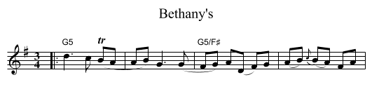 Bethany's - staff notation