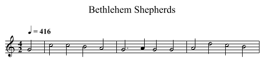 Bethlehem Shepherds - staff notation