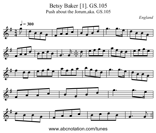 Betsy Baker [1]. GS.105 - staff notation
