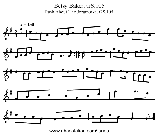 Betsy Baker. GS.105 - staff notation