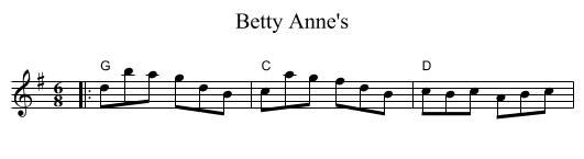 Betty Anne's - staff notation