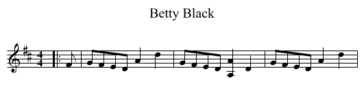 Betty Black - staff notation