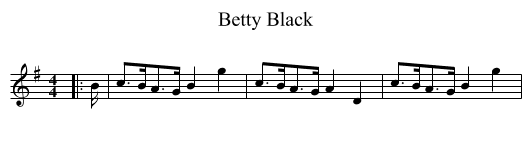 Betty Black - staff notation