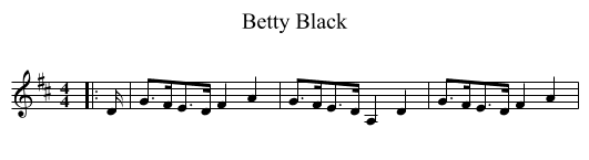 Betty Black - staff notation