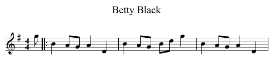 Betty Black - staff notation