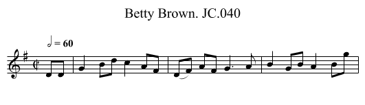 Betty Brown. JC.040 - staff notation
