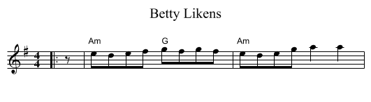Betty Likens - staff notation