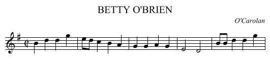 BETTY O'BRIEN - staff notation