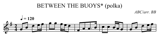 BETWEEN THE BUOYS* (polka) - staff notation