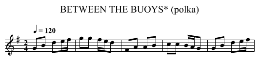 BETWEEN THE BUOYS* (polka) - staff notation