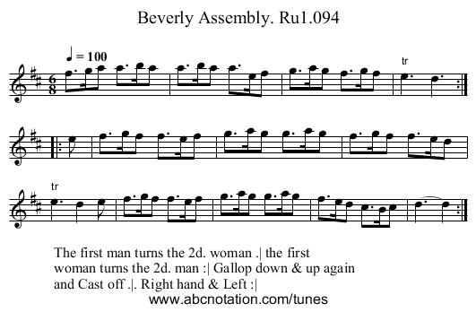 Beverly Assembly. Ru1.094 - staff notation