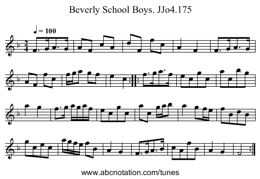 Beverly School Boys. JJo4.175 - staff notation