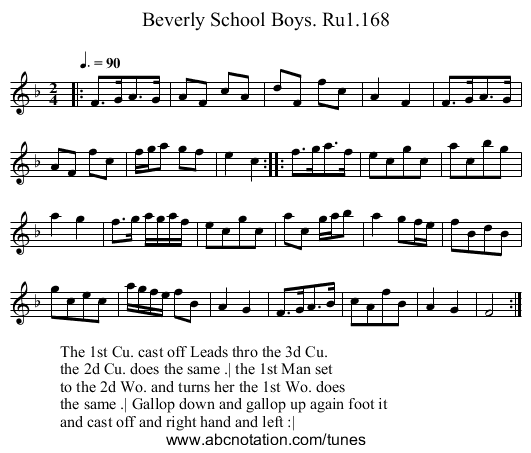 Beverly School Boys. Ru1.168 - staff notation