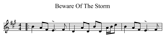 Beware Of The Storm - staff notation