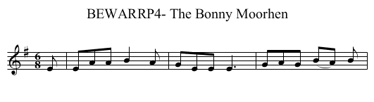 BEWARRP4- The Bonny Moorhen - staff notation
