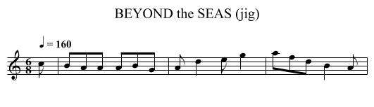 BEYOND the SEAS (jig) - staff notation
