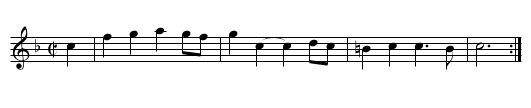 Bezeichnung standardisiert: 13. Tanz in F - nach Drey&szlig;er 1720; - staff notation