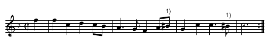 Bezeichnung standardisiert: 15. Tanz in F - nach Drey&szlig;er 1720; - staff notation
