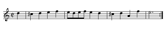 Bezeichnung standardisiert: 23. Tanz in D - nach Drey&szlig;er 1720; - staff notation