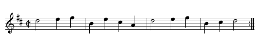 Bezeichnung standardisiert: 59. Tanz in D - nach Drey&szlig;er 1720; - staff notation