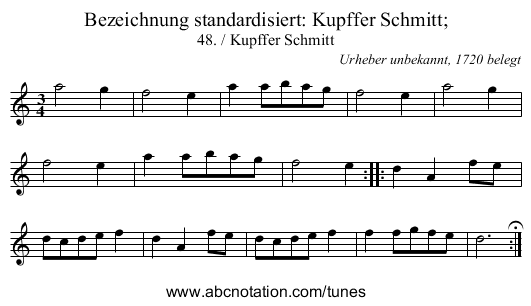 Bezeichnung standardisiert: Kupffer Schmitt; - staff notation