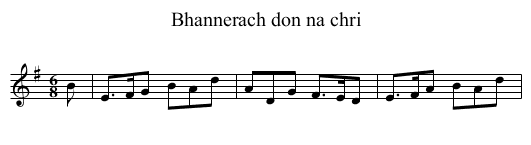 Bhannerach don na chri - staff notation