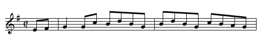Bhean an Tighe, Oh - staff notation