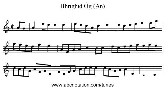 Bhrighid Óg (An) - staff notation