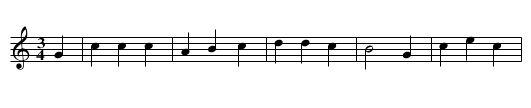 Bibell wen galchog, Y - staff notation