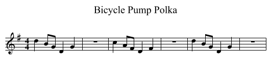 Bicycle Pump Polka - staff notation