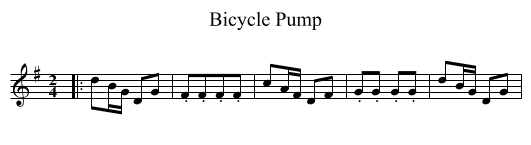 Bicycle Pump - staff notation