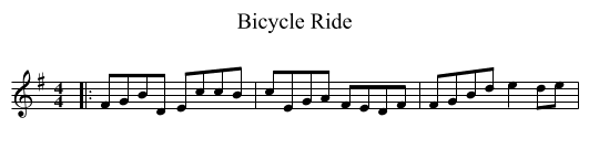 Bicycle Ride - staff notation