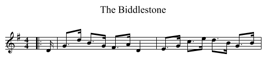 Biddlestone, The  - staff notation