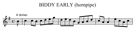BIDDY EARLY (hornpipe) - staff notation