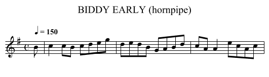 BIDDY EARLY (hornpipe) - staff notation